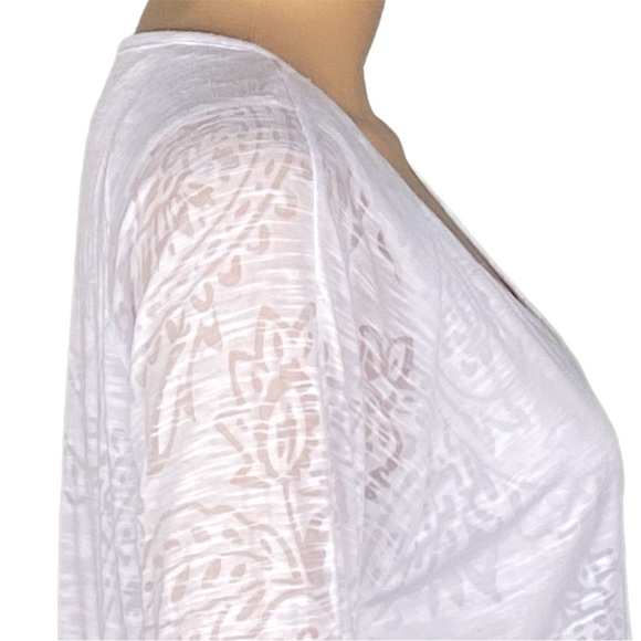 MIRACLEBODY by MIRACLESUIT white burnout fabric top over slimming tank top Large - Picture 4 of 13